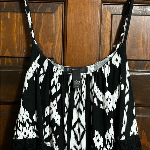 Worn ONCE-  gorgeous, soft - black and white INC maxi dress size M - Picture 5 of 7